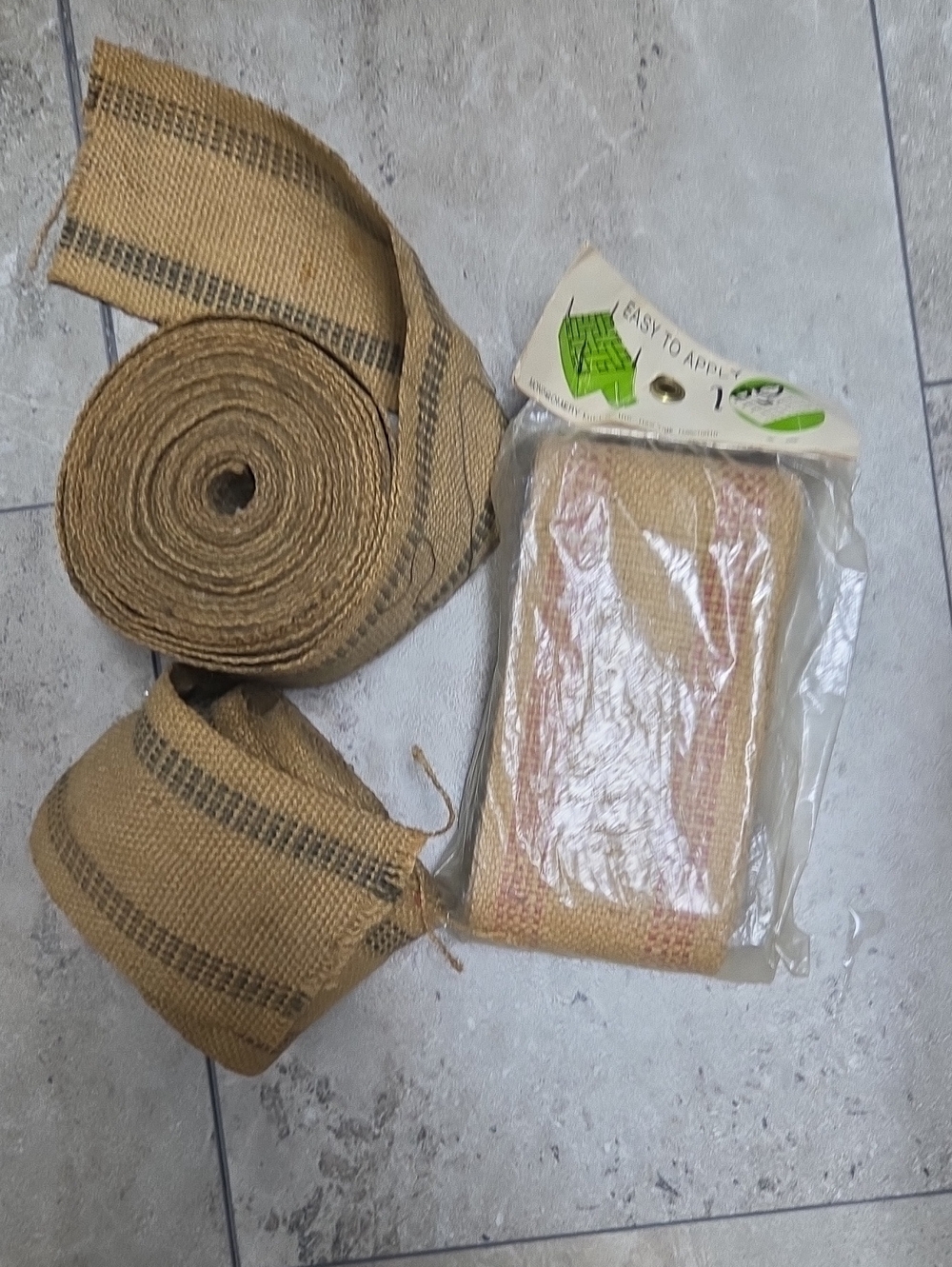 Natural Burlap Ribbon Roll and Accent Strip - Natural